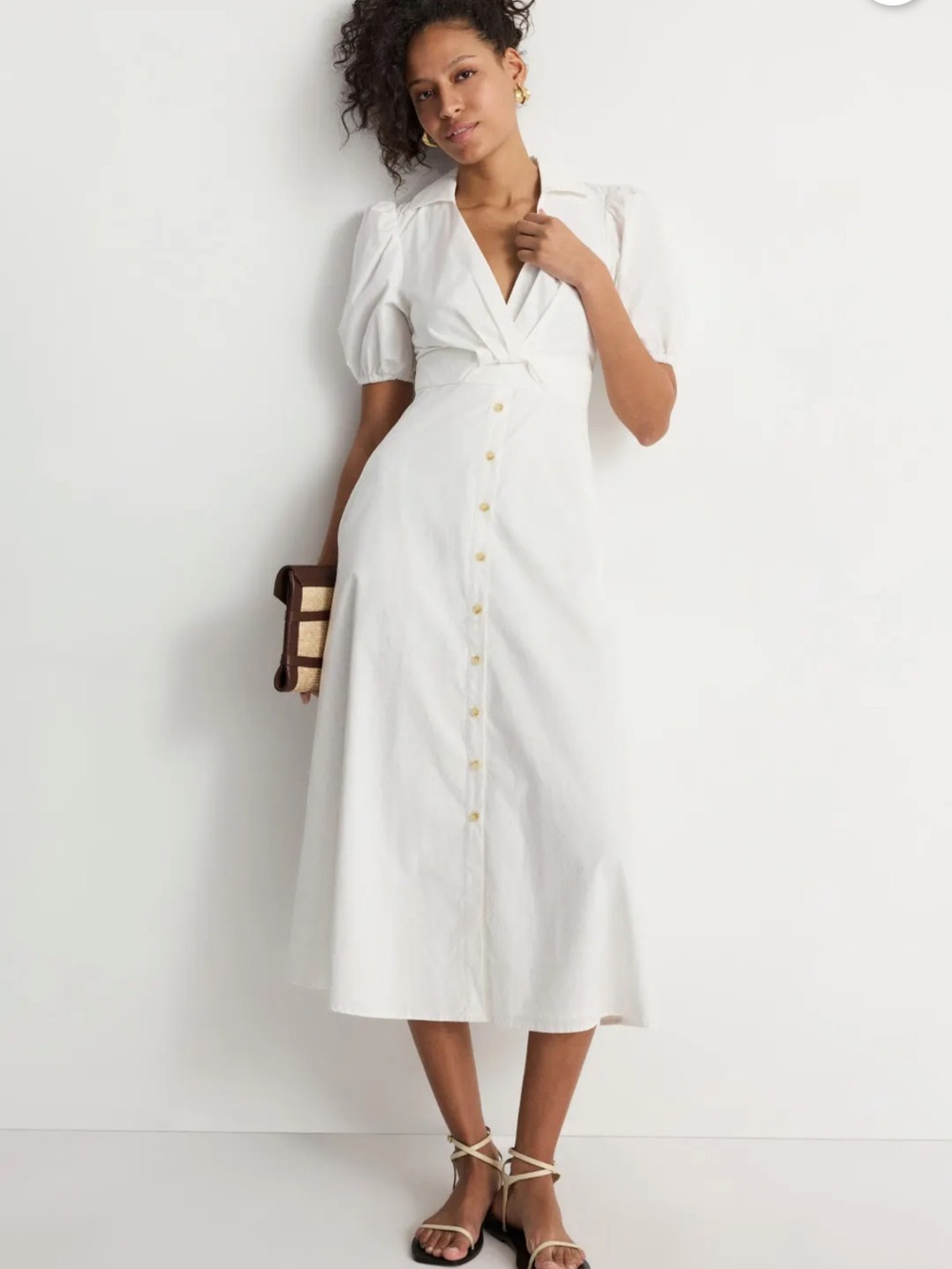 Hutch Laurel Button Up Dress White